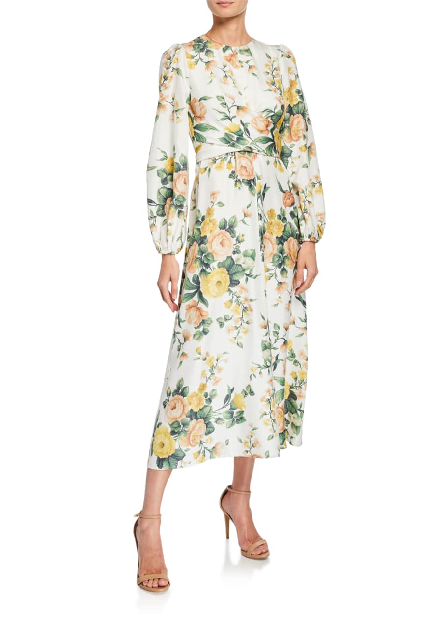 Zimmermann Zippy Floral-Print Long-Sleeve Wrap Dress - Bergdorf Goodman