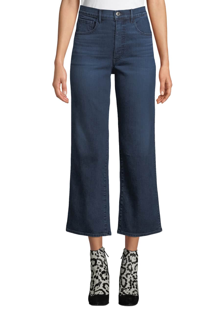Image 1 of 1: Joni Wide-Leg High-Rise Cropped Jeans