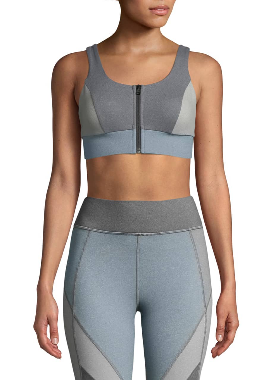 Michi Mist Zip Front Colorblock Sports Bra Bergdorf Goodman