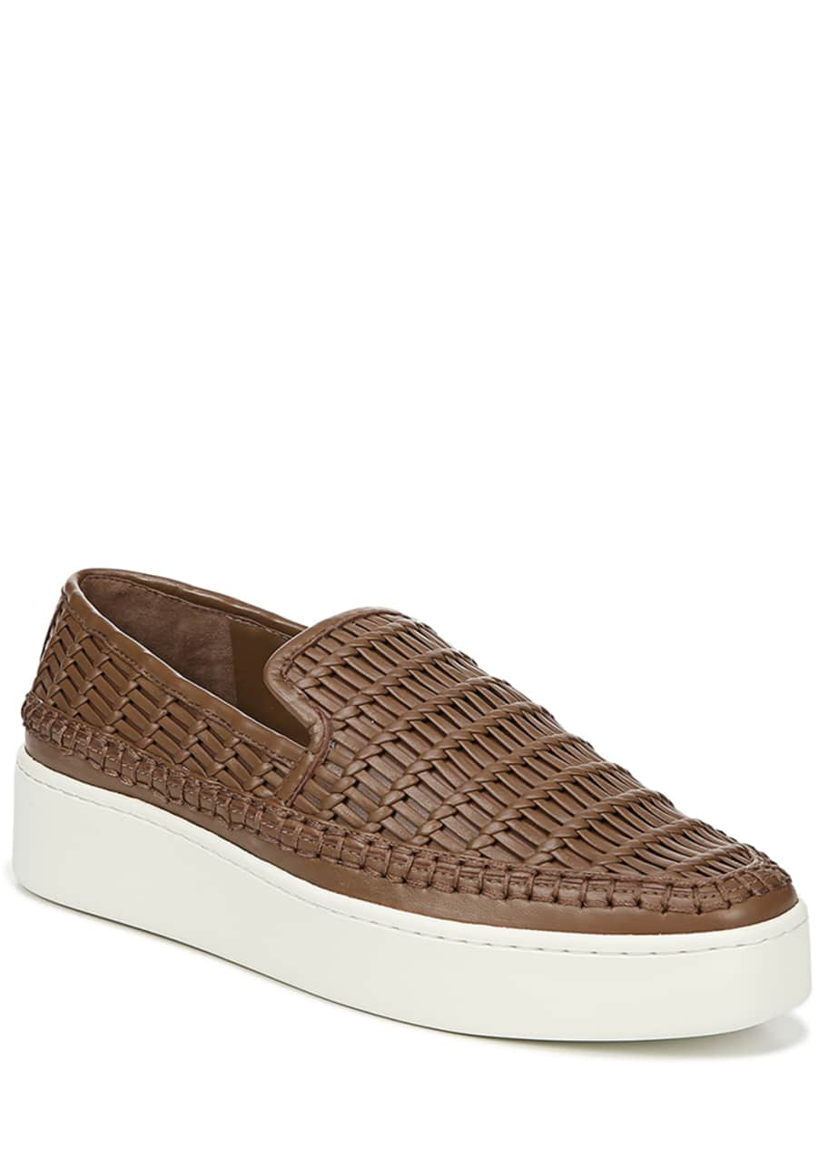 vince stafford woven leather sneakers