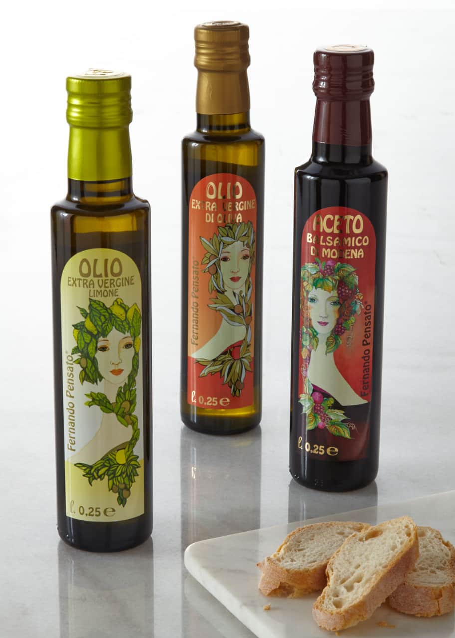 Image 1 of 1: Art Nouveau-Inspired Italian Olive Oil & Balsamic Vinegar Set