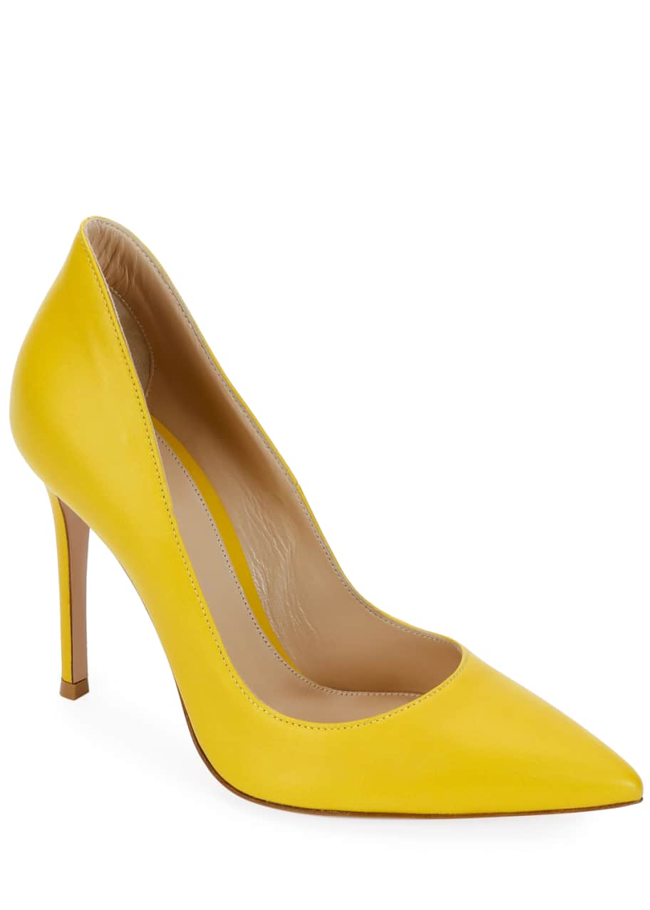 Gianvito Rossi Pointed Smooth Leather Pumps - Bergdorf Goodman