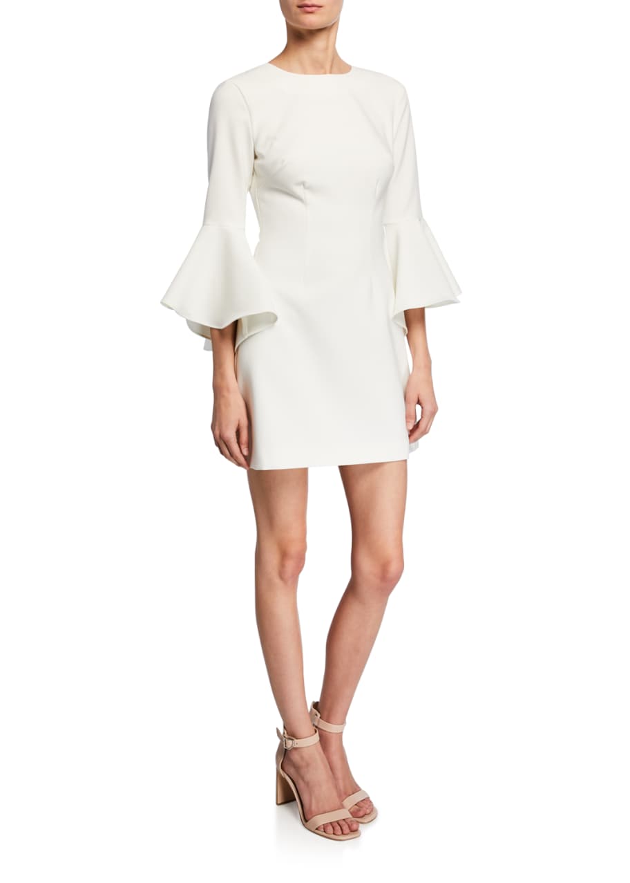 Likely Mallory Crewneck Flounce-Sleeve Mini Dress - Bergdorf Goodman
