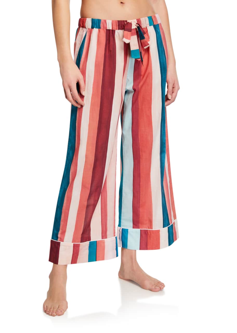 Image 1 of 1: Striped Wide-Leg Lounge Pants