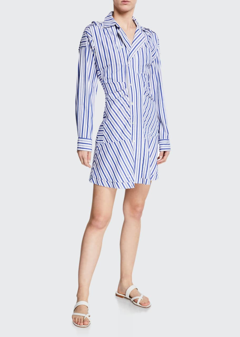 Derek Lam 10 Crosby Striped Tie-Front Shirt Dress - Bergdorf Goodman