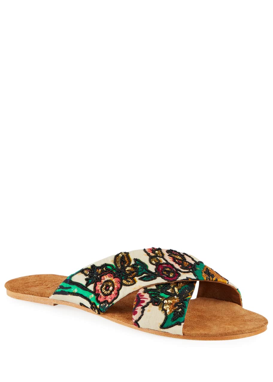 Beaded slide sandals clearance