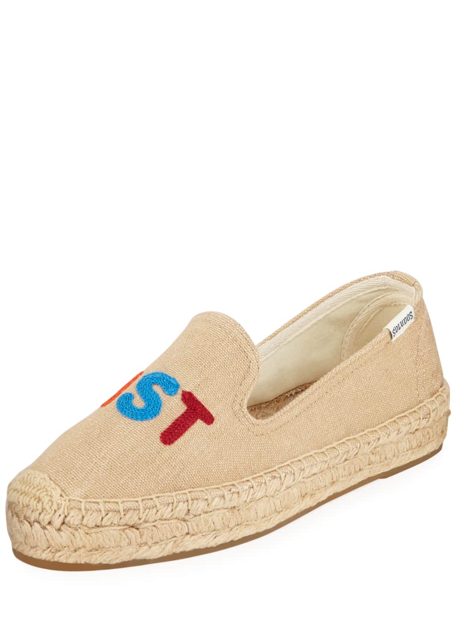 Feminist Embroidered Espadrilles Smoking Slippers
