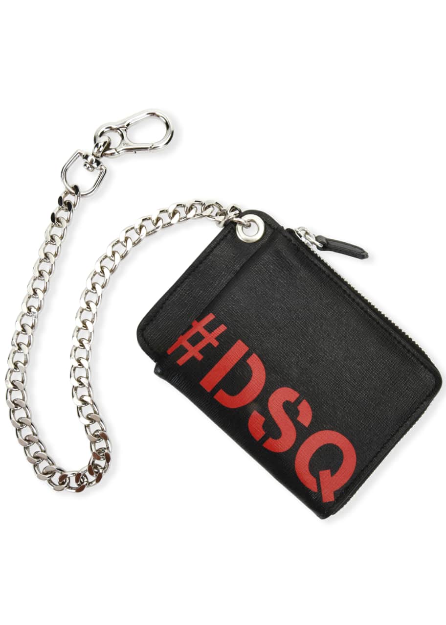 Dsquared2 Men's Logo Hashtag Leather Chain Wallet Bergdorf Goodman