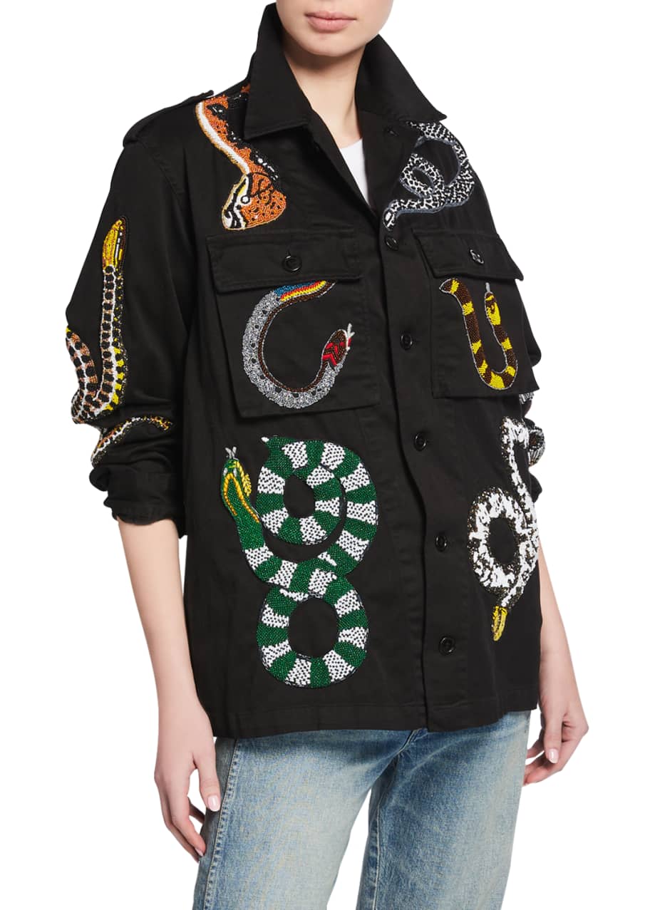 Snake embroidered jacket shop