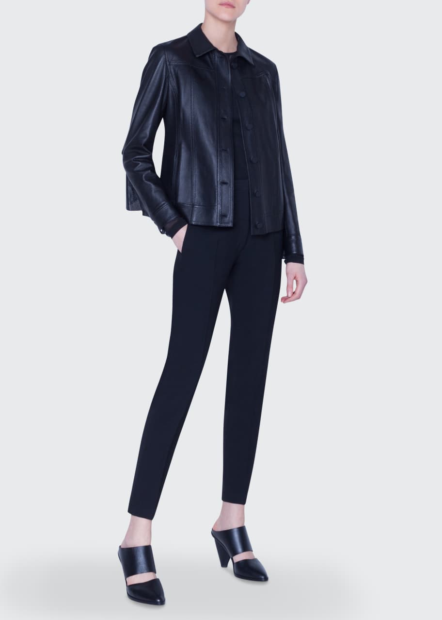 Akris punto outlet leather jacket