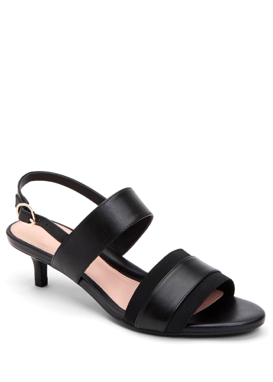 Taryn Rose Odette Leather Kitten Heel Sandals Bergdorf Goodman