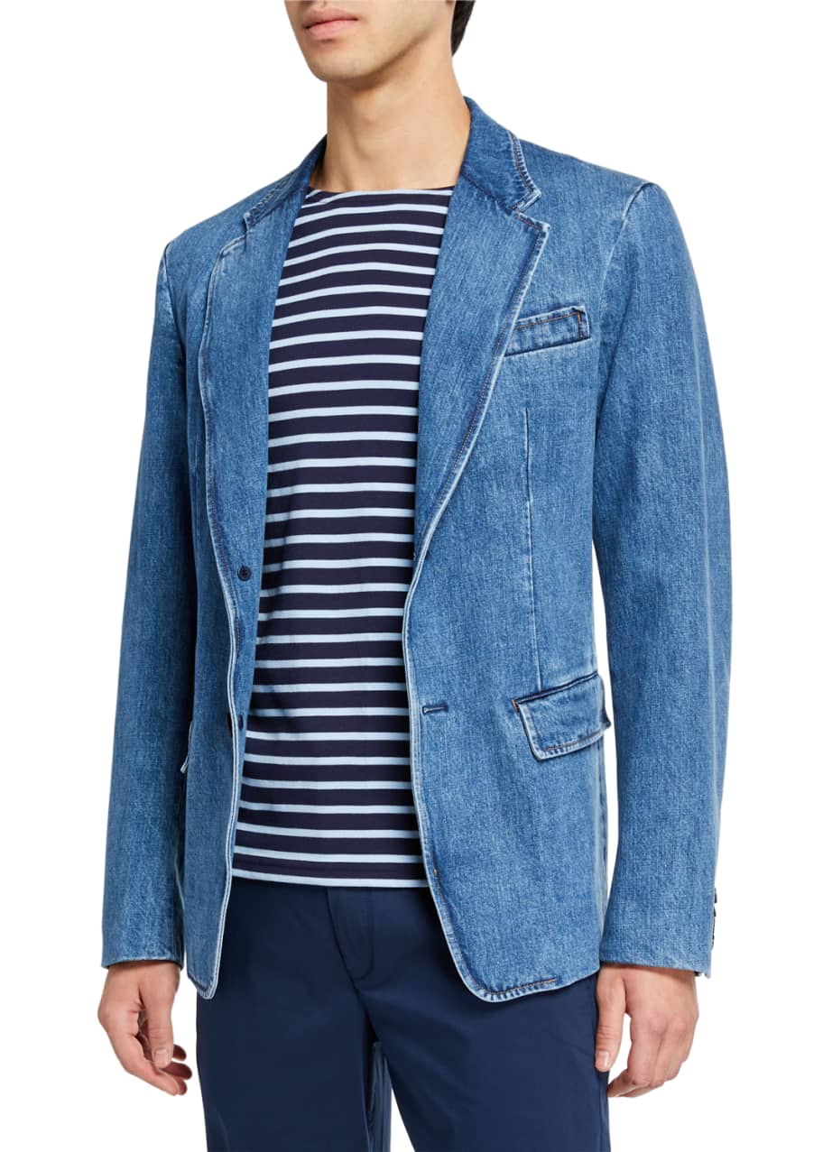 Mens denim sport coat clearance