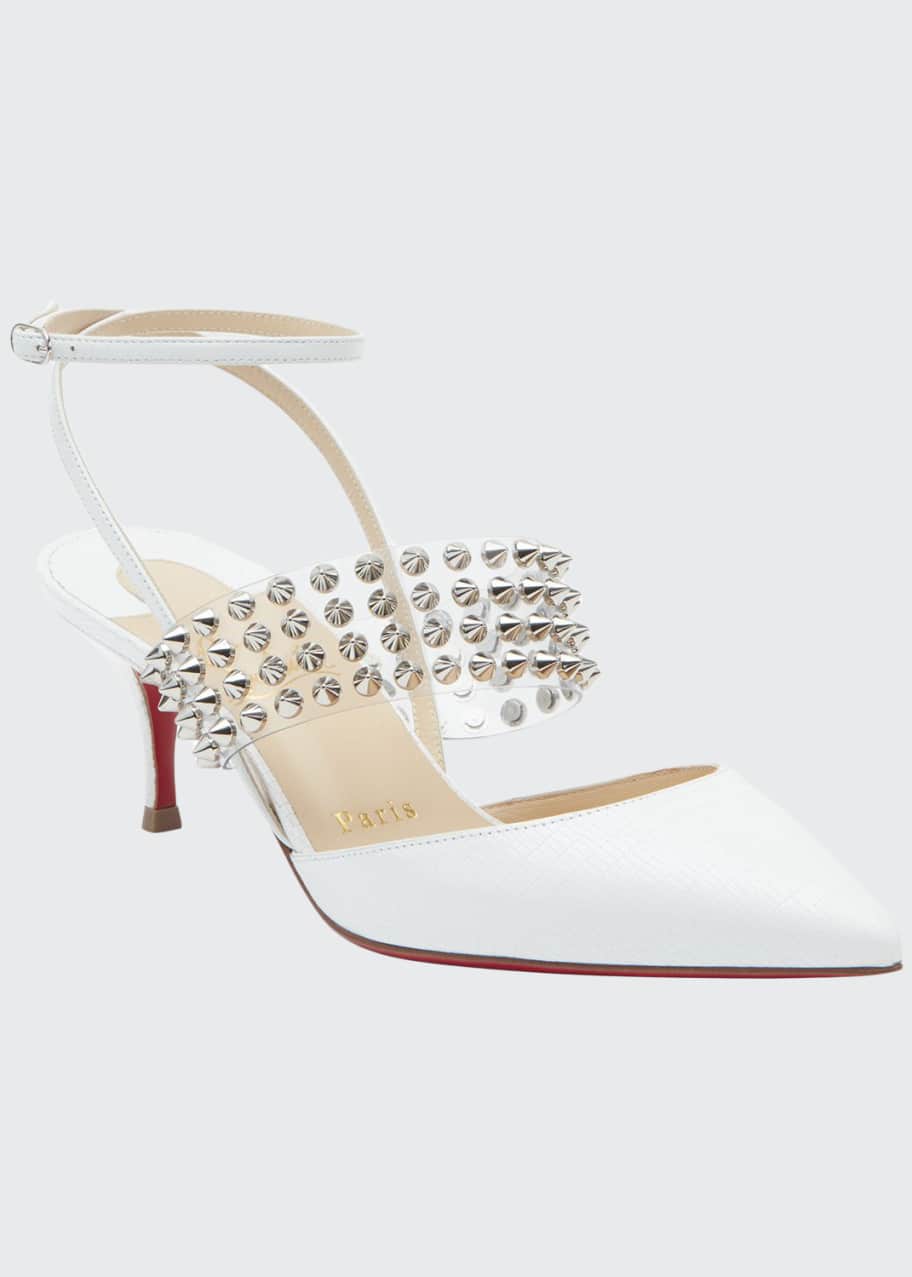 Image 1 of 1: Levita Strappy Spiked Red Sole Pumps
