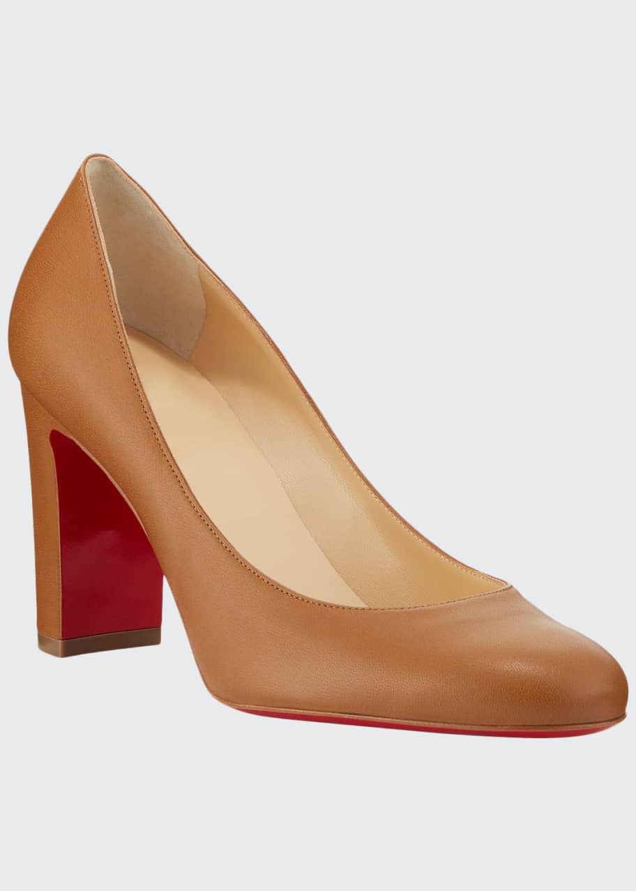 Image 1 of 1: Lady Gena Block-Heel Leather Pumps