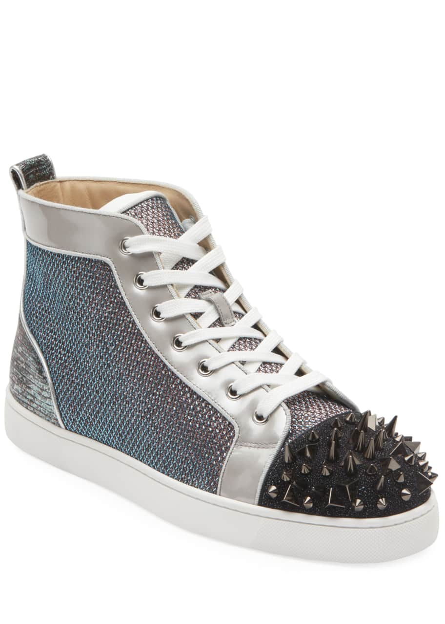 Christian Louboutin Men's Louis Orlato Flat Spikes High-Top Sneakers -  Bergdorf Goodman