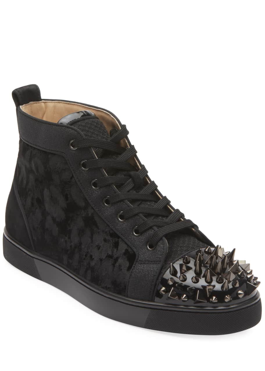 Christian Louboutin Men's Lou Spikes Orlato ​High-Top Sneakers - Version Multi - Size 9.5