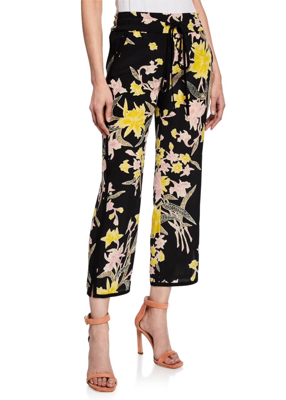 Diane von Furstenberg Lulu Cropped Floral-Print Silk Pants - Bergdorf ...