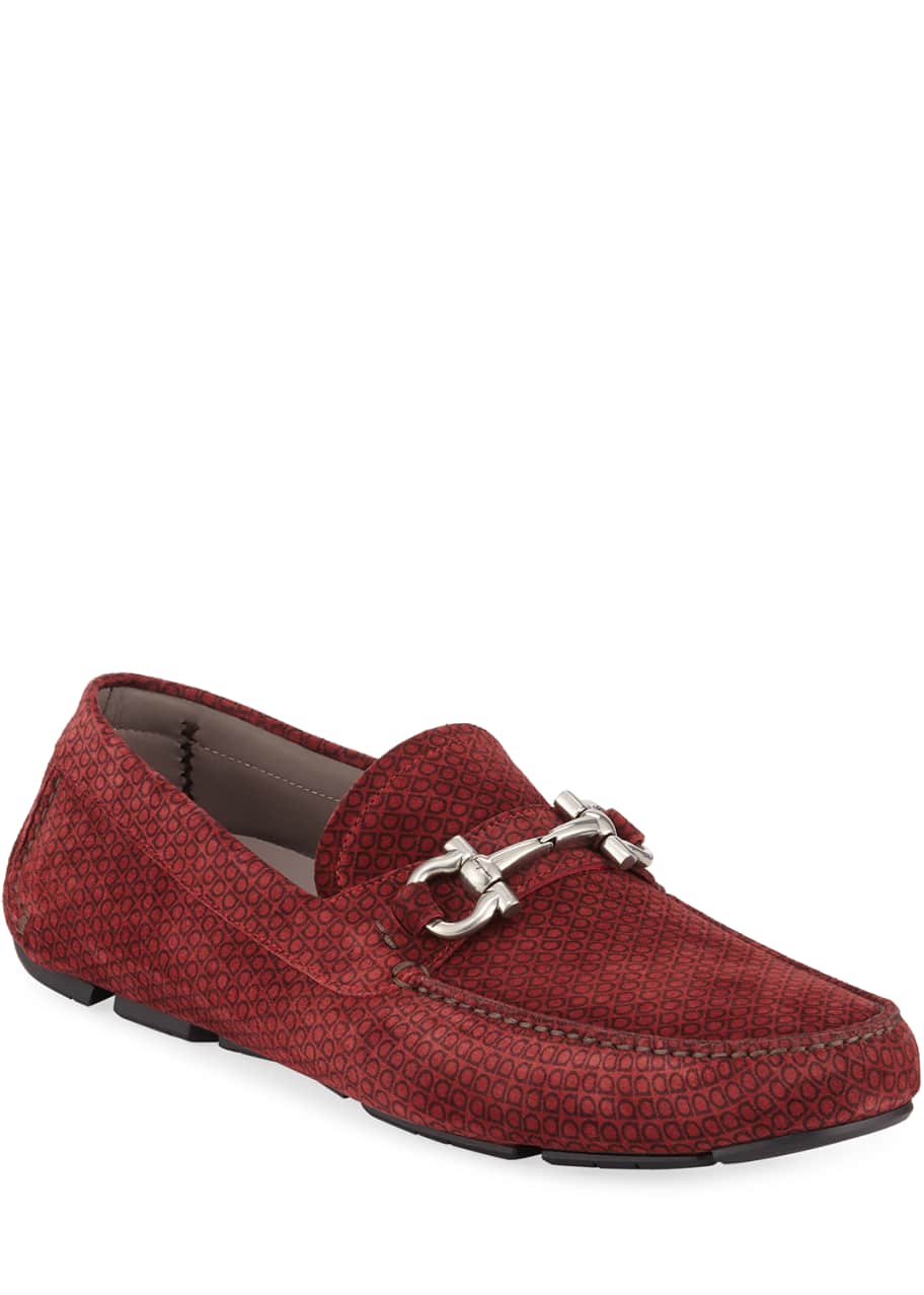 salvatore ferragamo men's parigi gancini bit leather driver