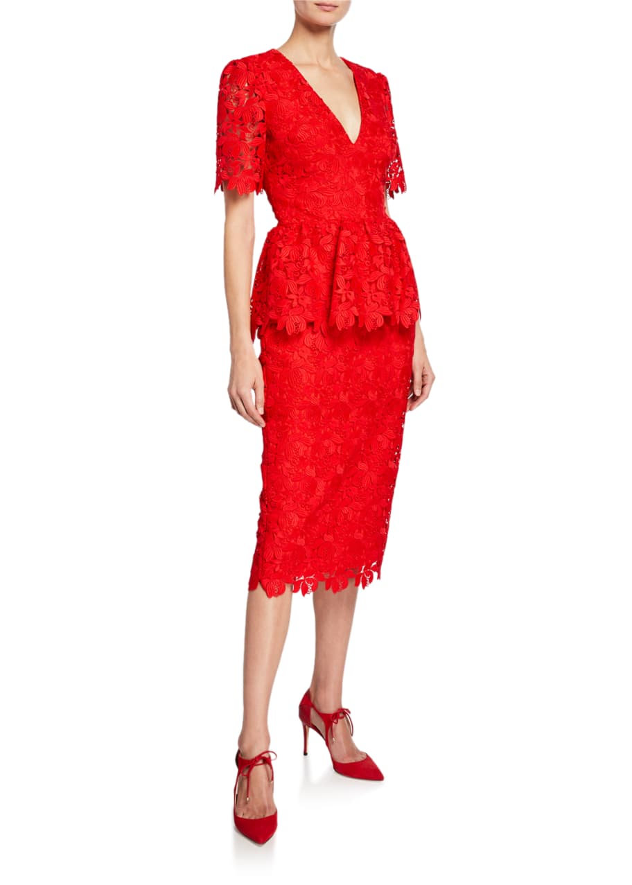 Badgley mischka hot sale peplum dress