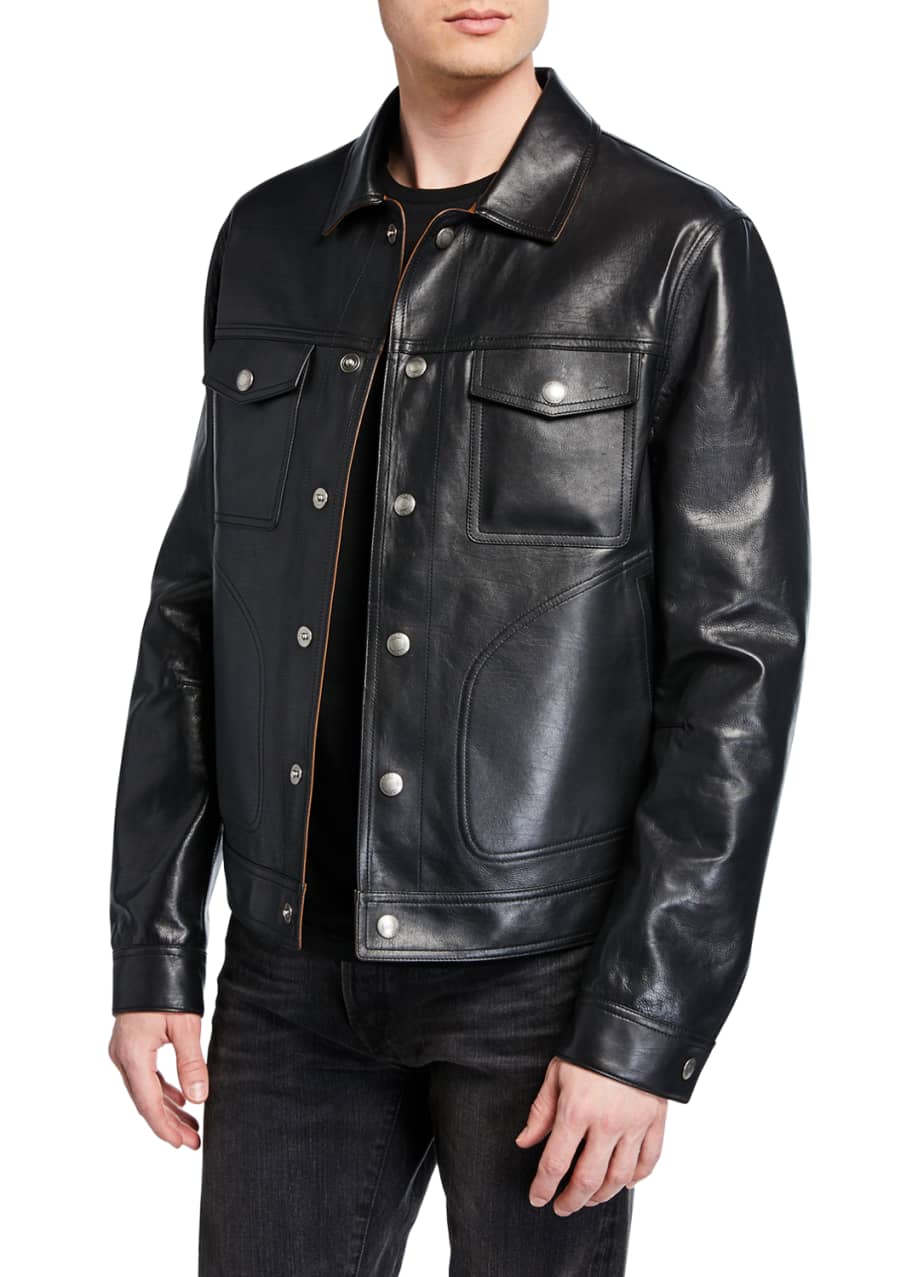 TOM FORD Crocodile-Embossed Leather Utility Jacket - Bergdorf Goodman