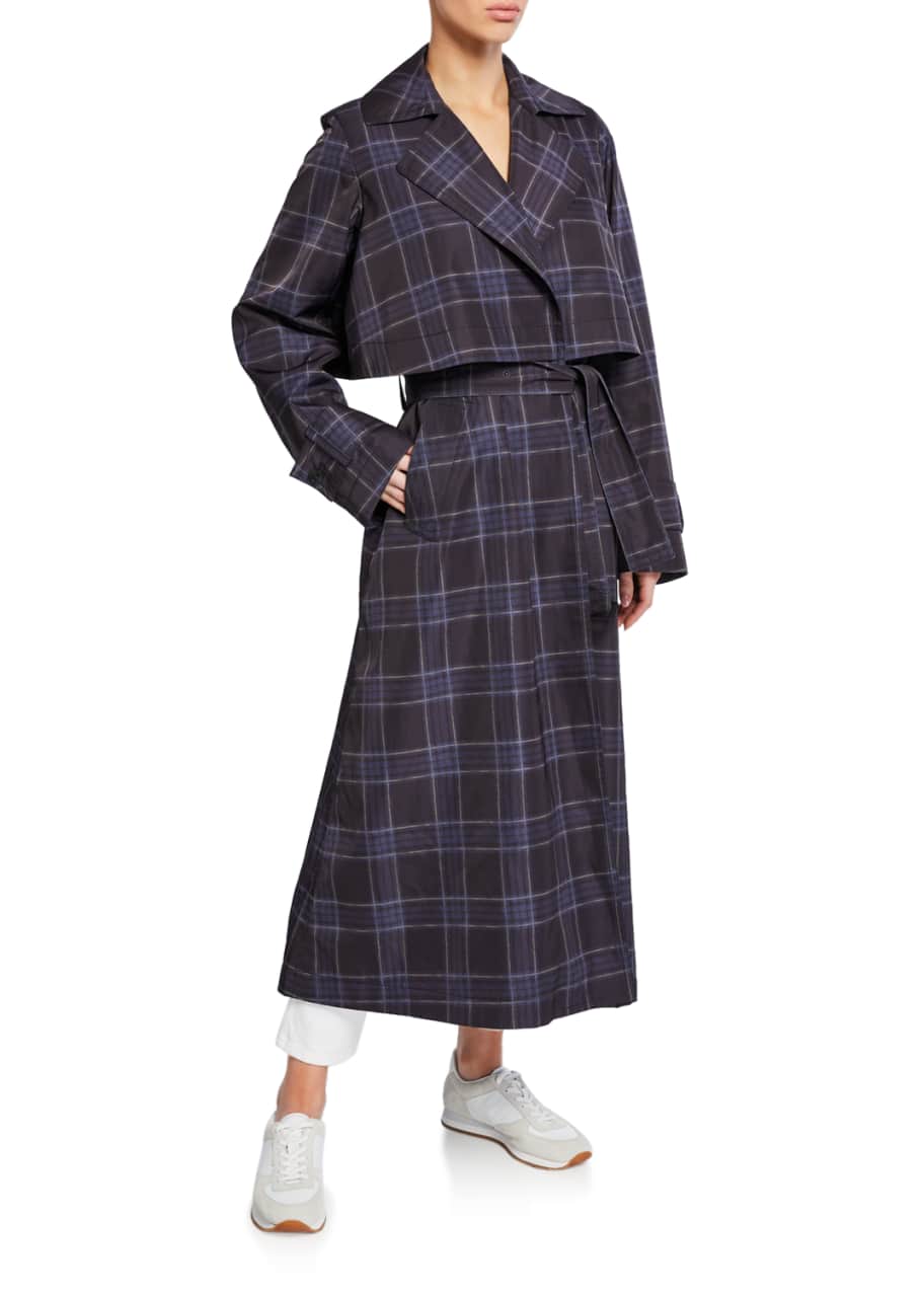 Vince Plaid Trench Coat Bergdorf Goodman