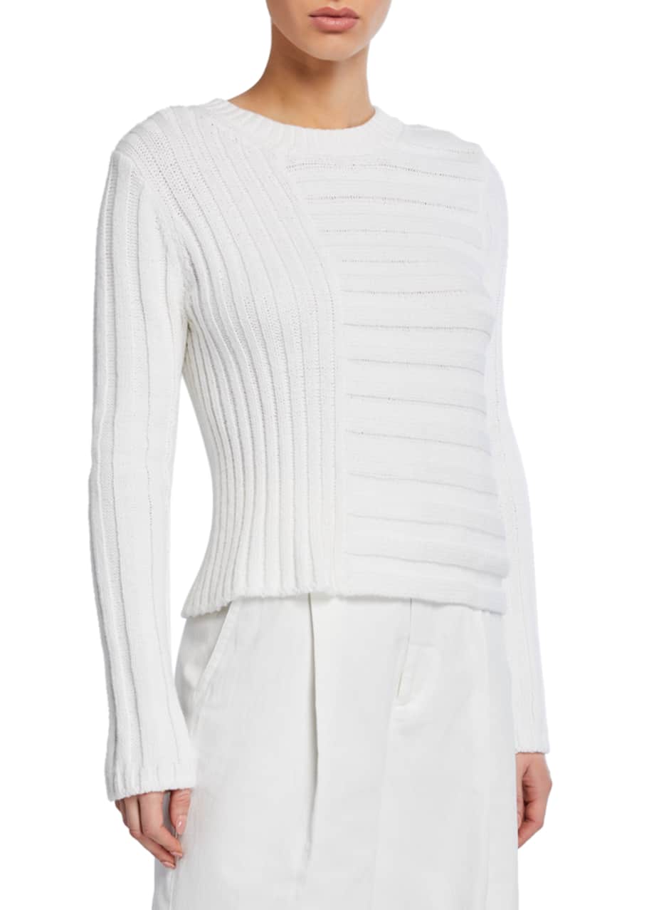 Vince mixed rib crew sweater best sale