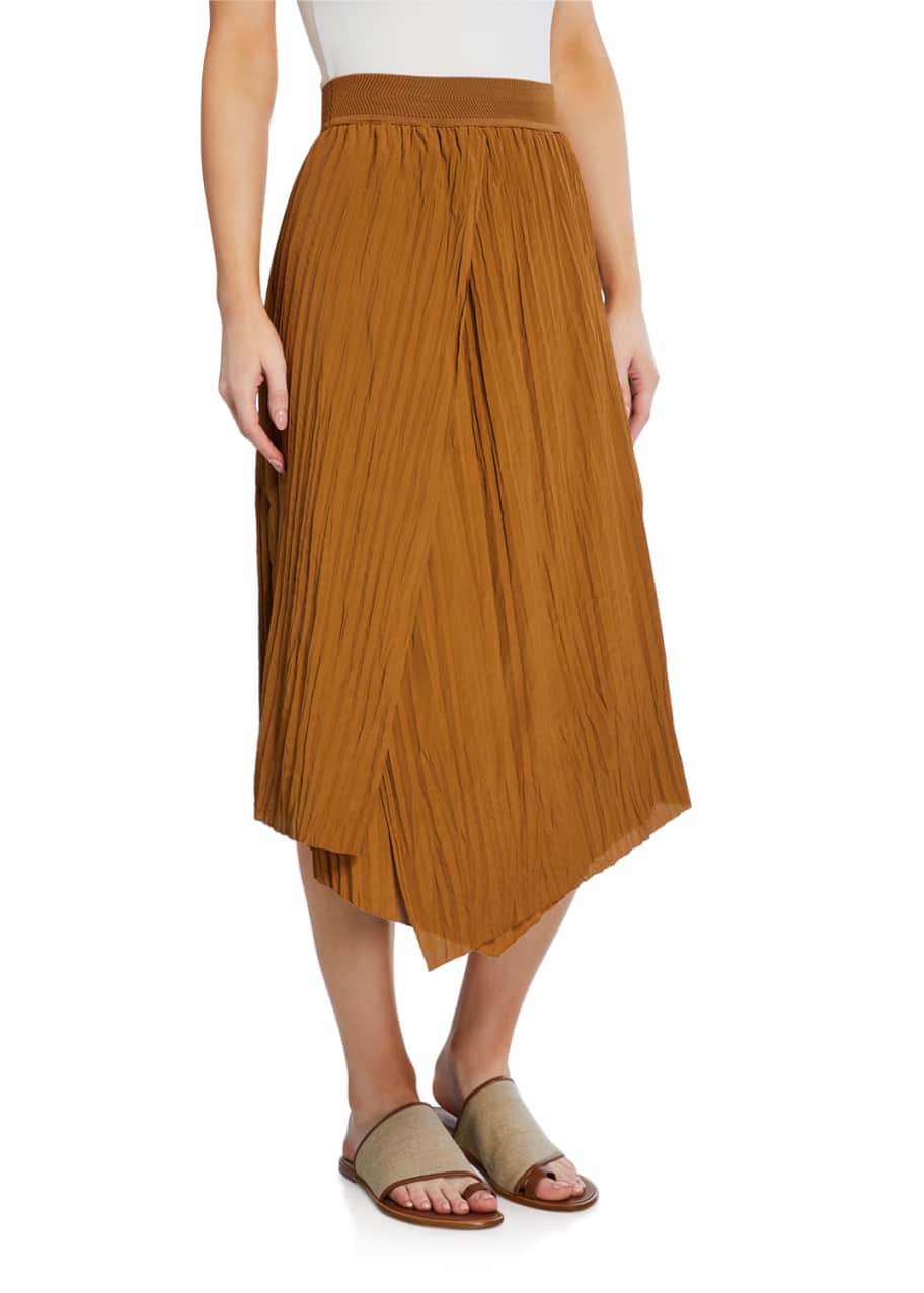 Vince High Rise Crinkle Pleated Midi Skirt Bergdorf Goodman