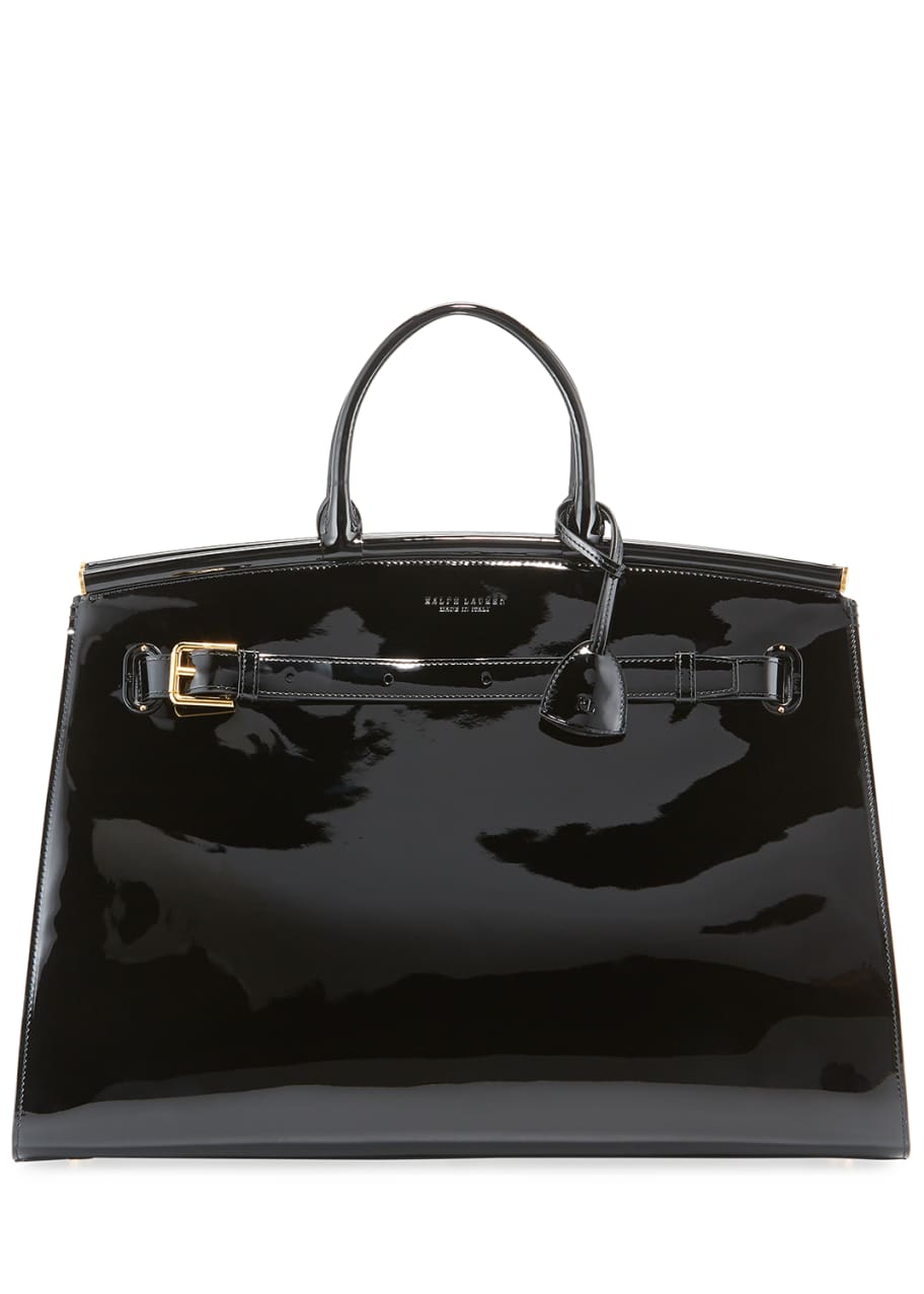 Ralph Lauren Patent Oversize RL 50 Handbag - Bergdorf Goodman