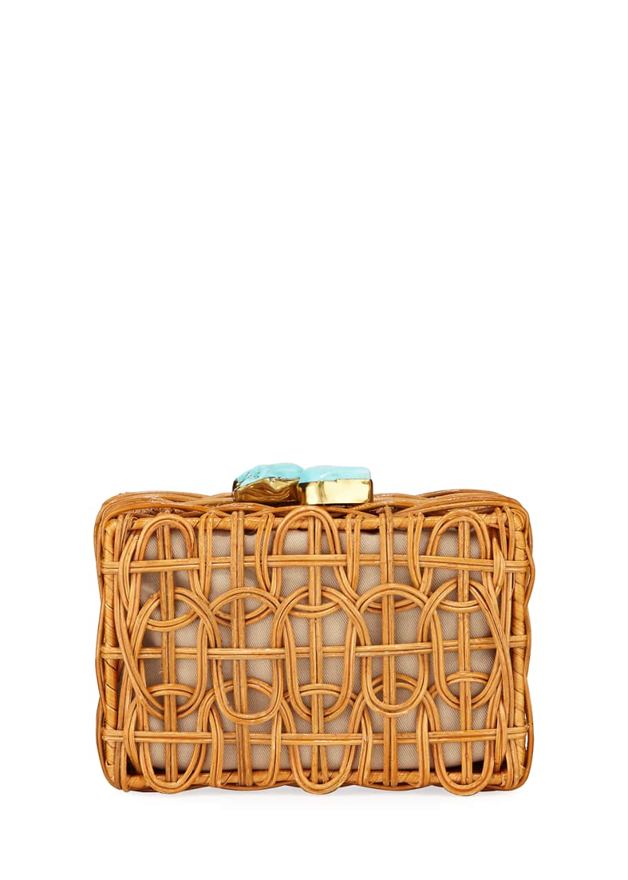 Rattan clutch bag deals