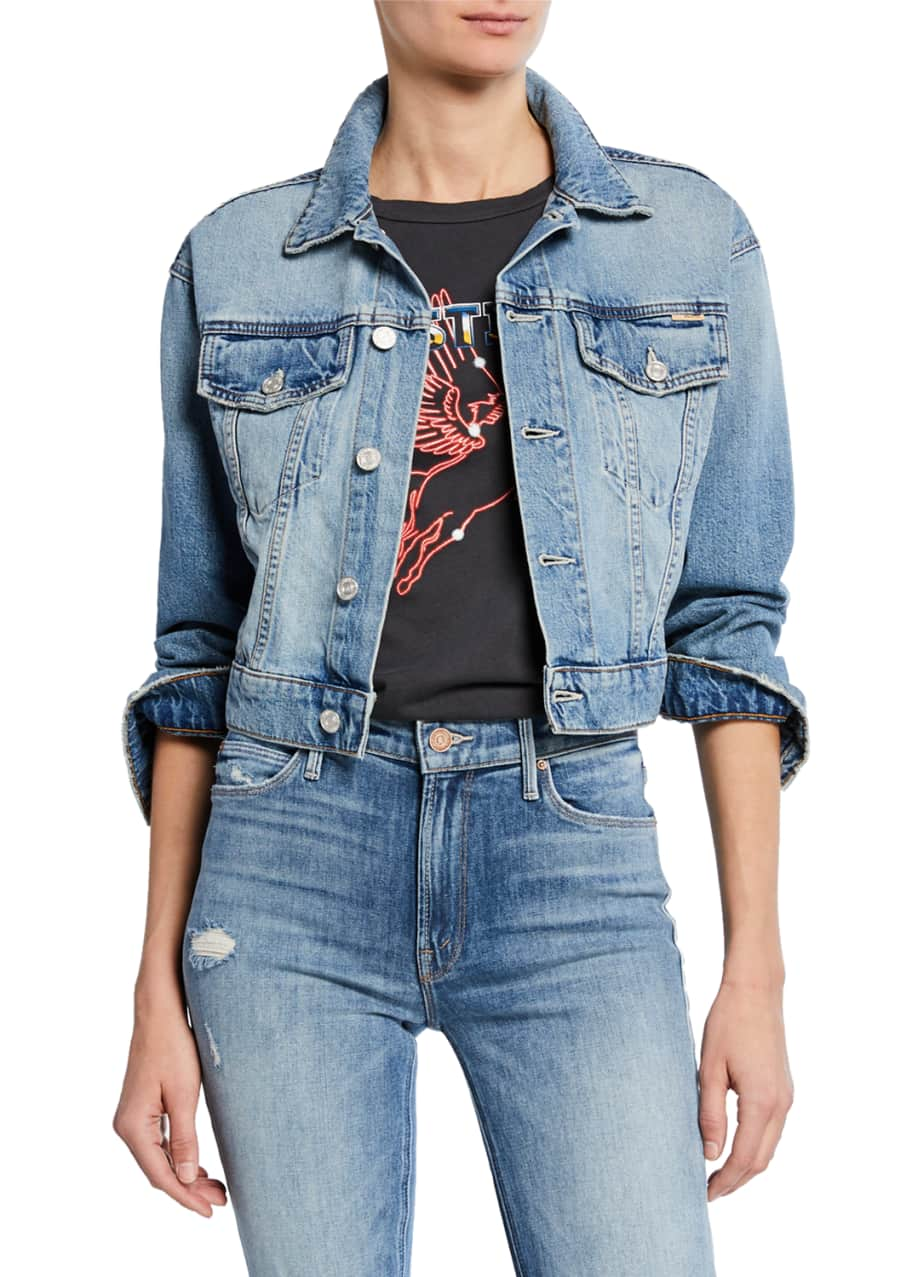 MOTHER The Big Shorty Cropped Denim Jacket - Bergdorf Goodman