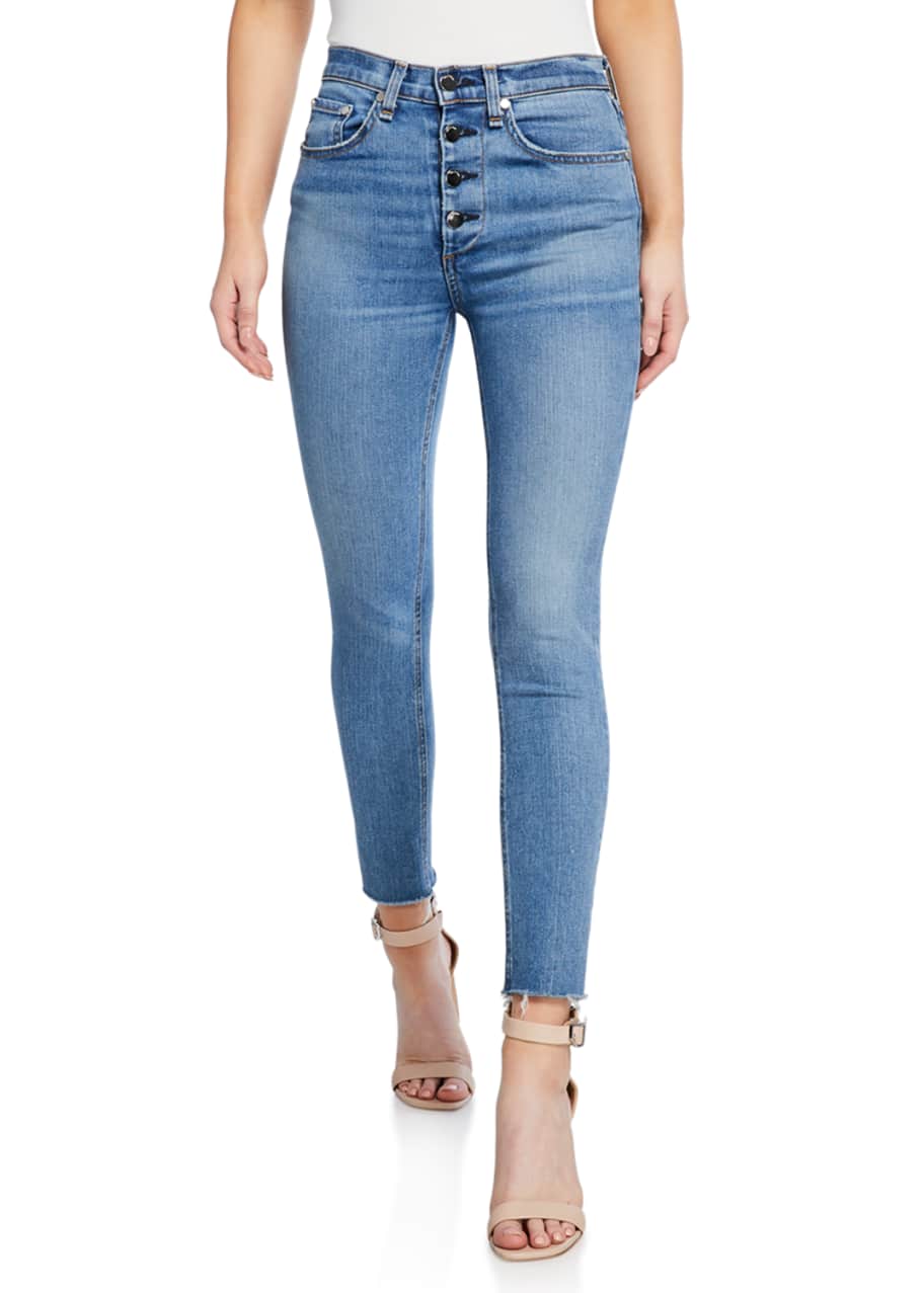 Rag Bone Nina High Rise Ankle Skinny Fray Jeans Bergdorf Goodman