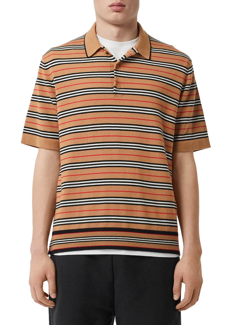 Burberry striped polo shirt sales