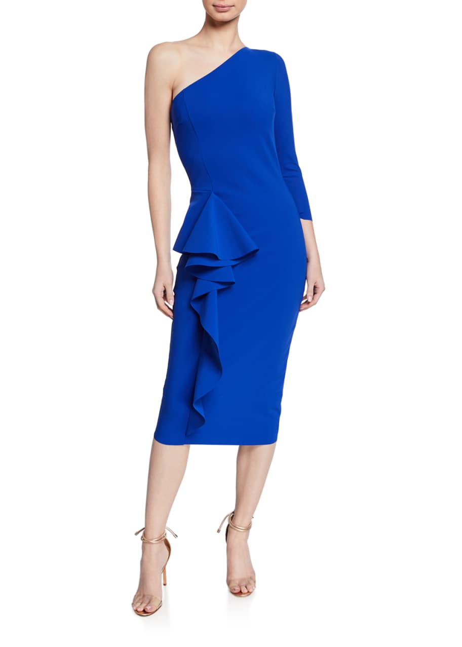 Chiara Boni La Petite Robe One-Shoulder Asymmetric-Ruffle Cocktail ...