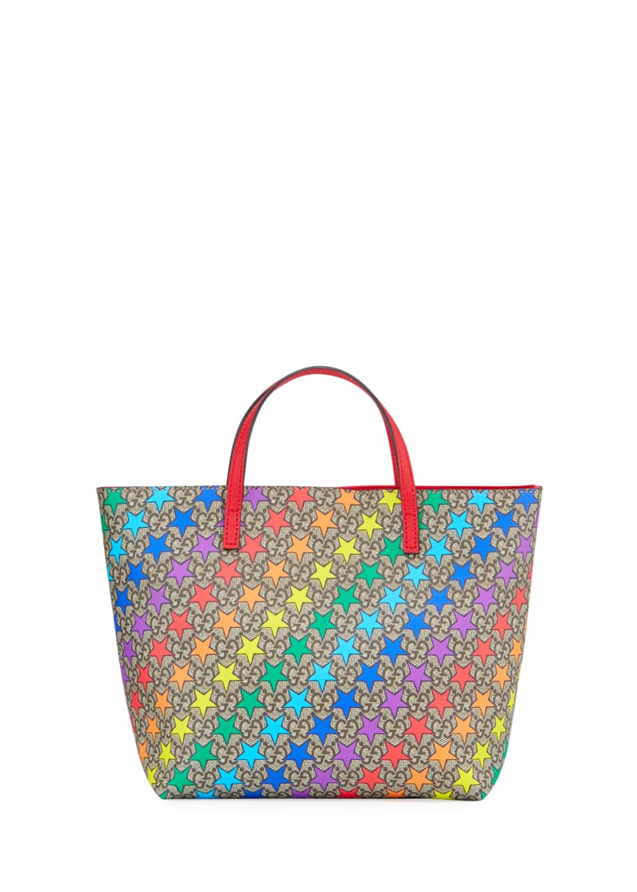 Gucci Children's GG Supreme Rainbow Bow Tote - BAGAHOLICBOY