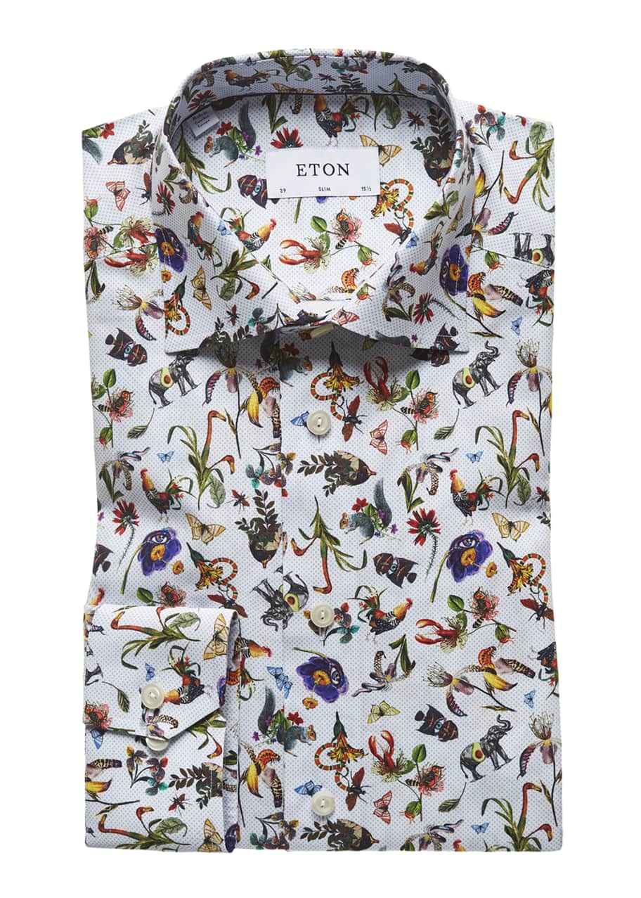 Men's Floral-Print Slim-Fit Shirt - Goodman