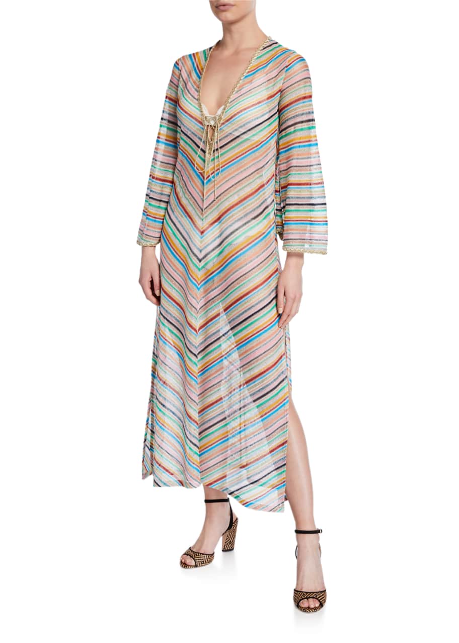 Missoni Mare Stripped Long-Sleeve Coverup Dress - Bergdorf Goodman