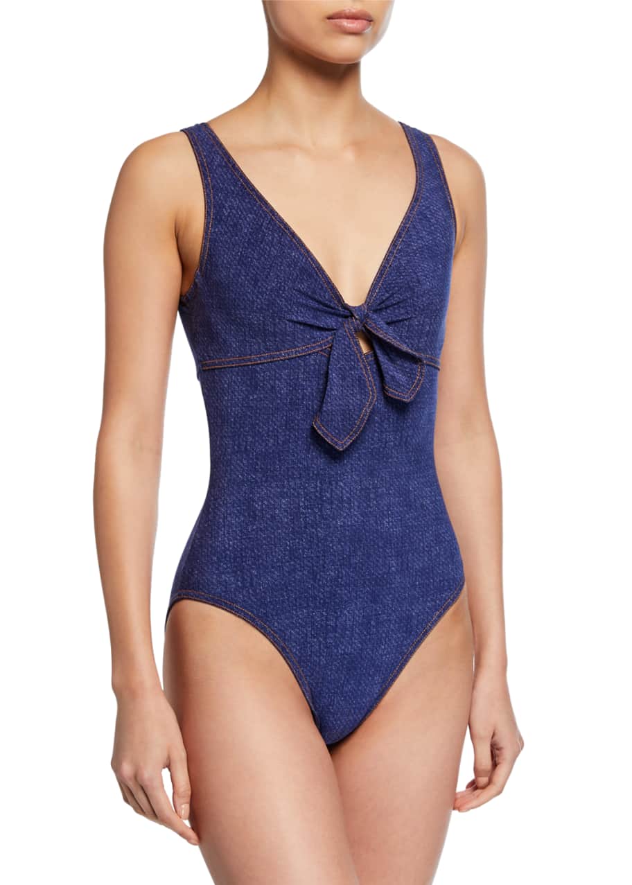 Image 1 of 1: Louise V-Neck Underwire One-Piece Swimsuit