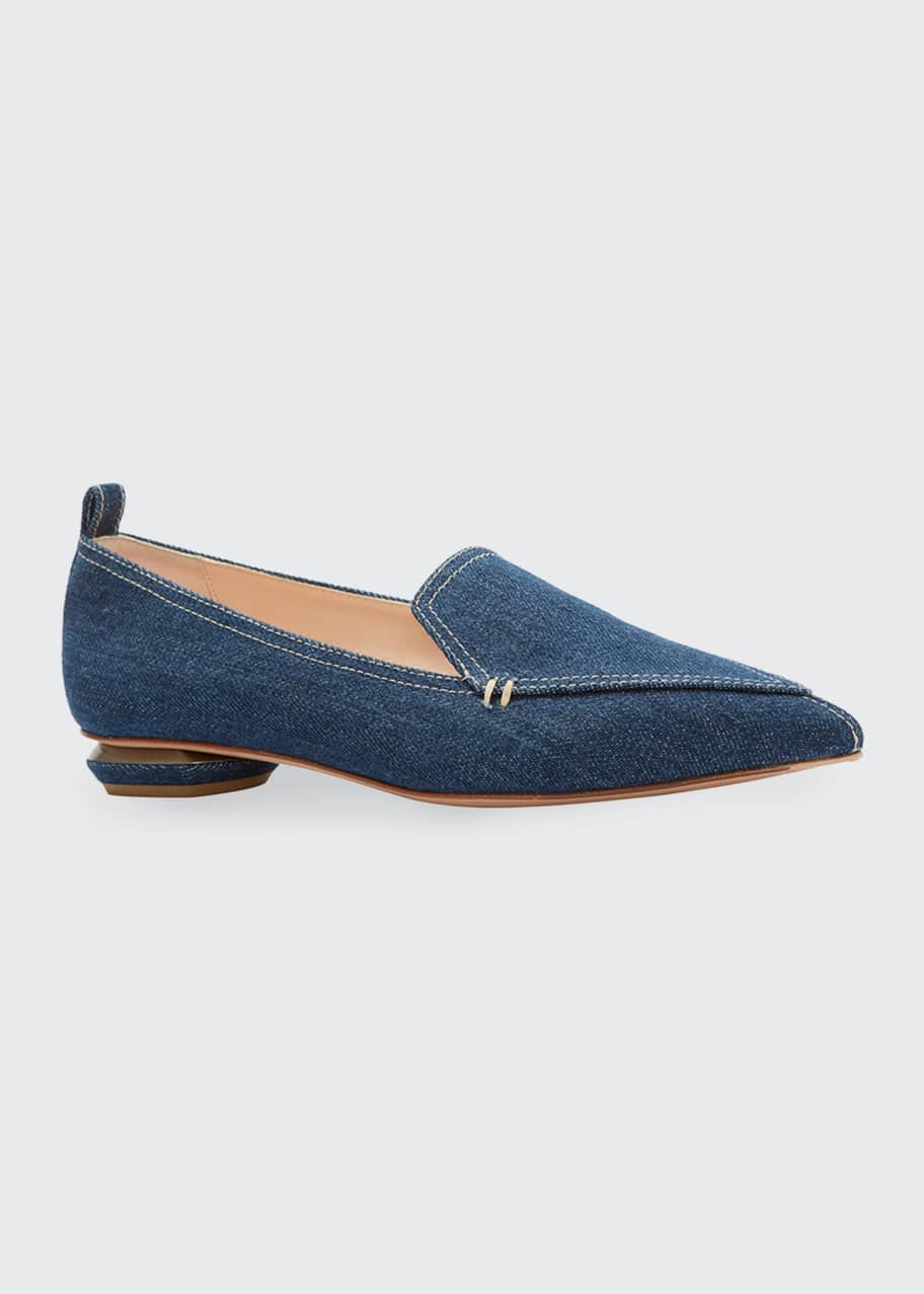 Nicholas Kirkwood Beya Denim Pointed Loafers Bergdorf Goodman