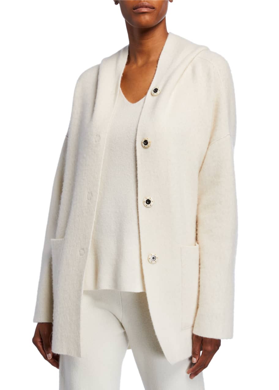 Image 1 of 1: Phoenix Snap-Front Double-Face Hooded Cardigan