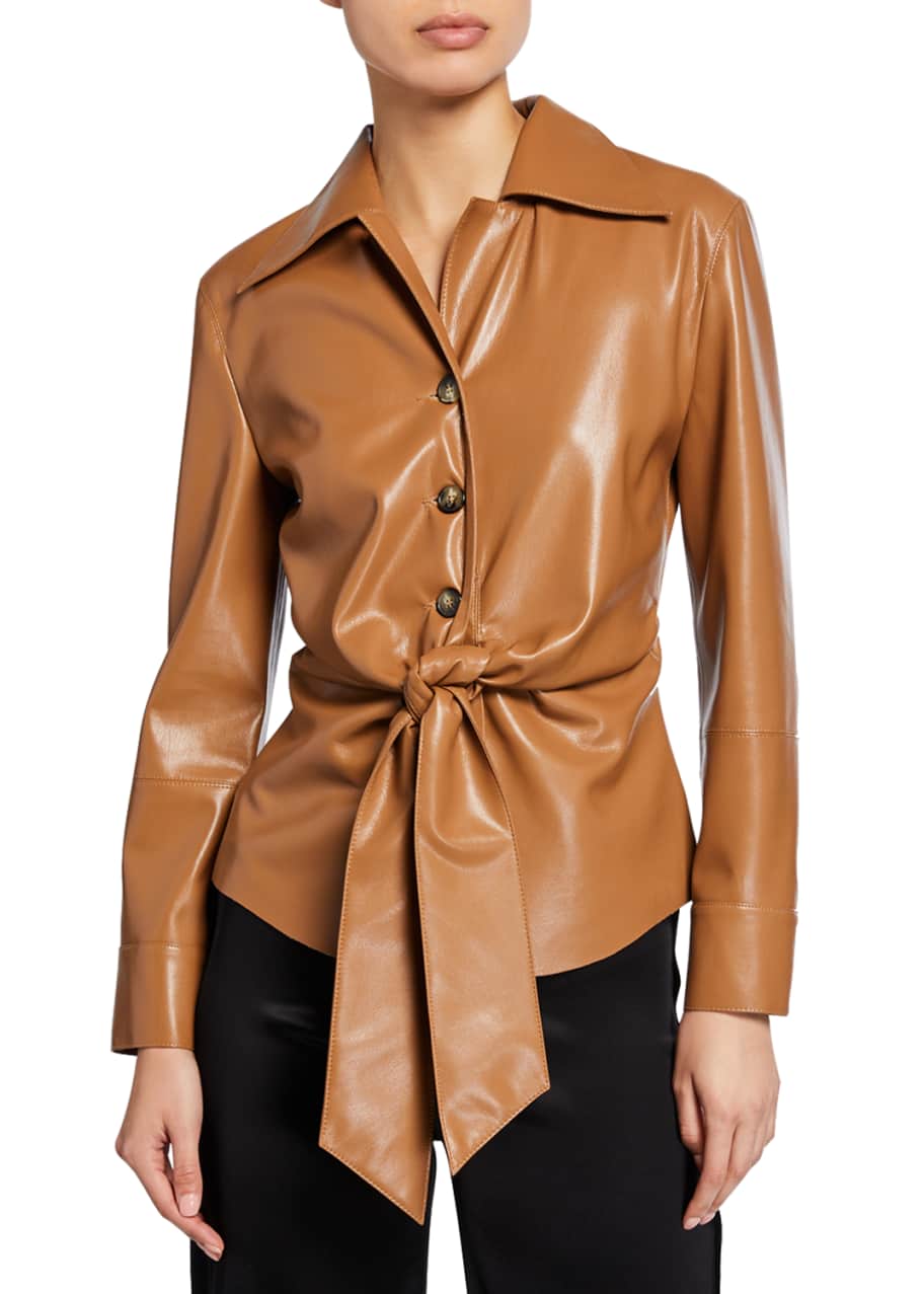Nanushka leather hotsell top