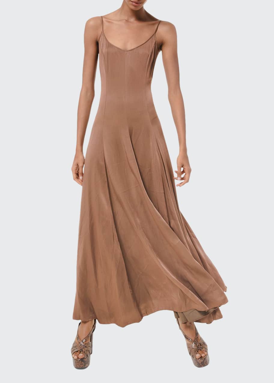 Michael Kors Collection Crushed Satin Charmeuse Midi Dress