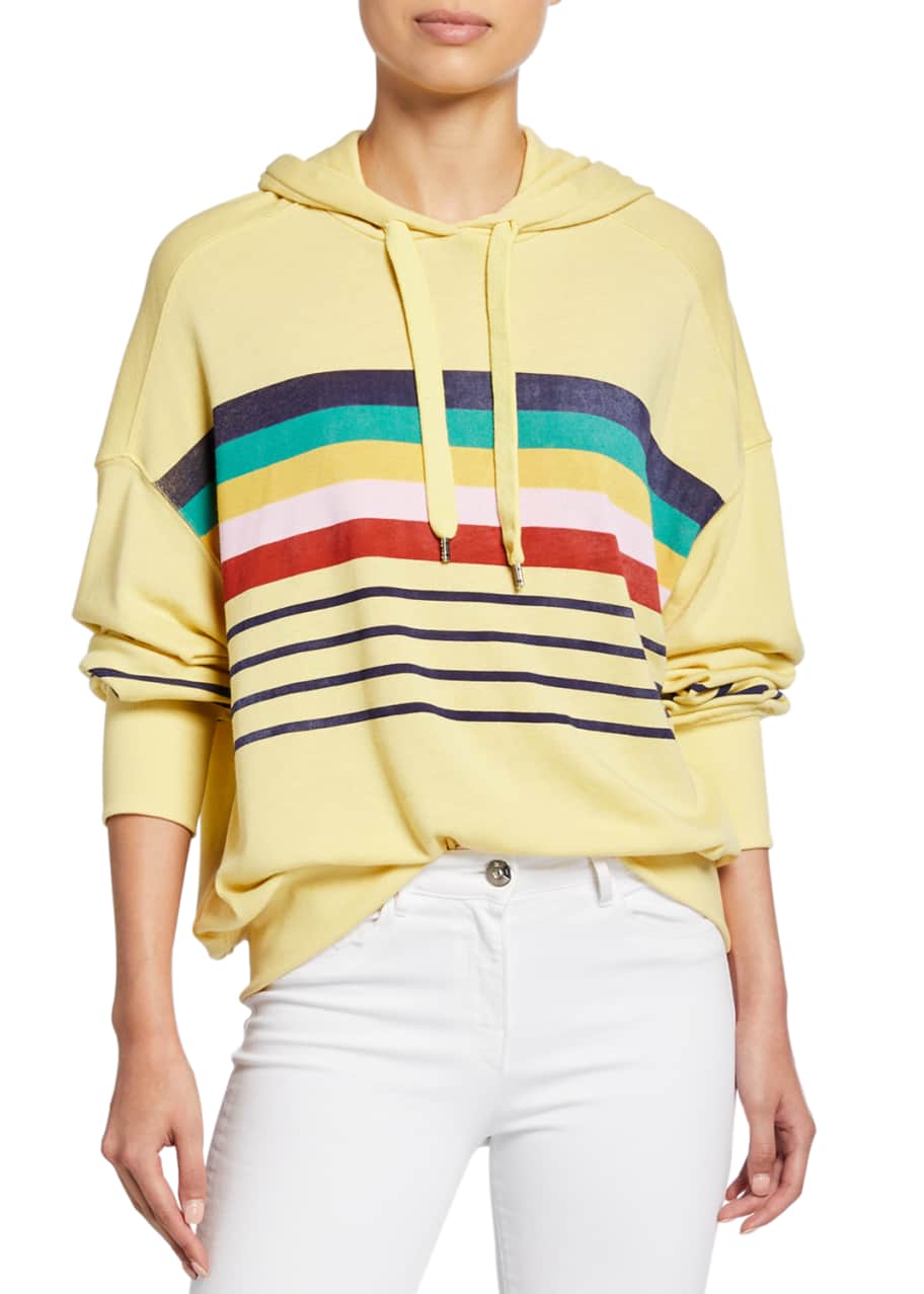 Image 1 of 1: Rainbow Stripe Hoodie Sweatshirt