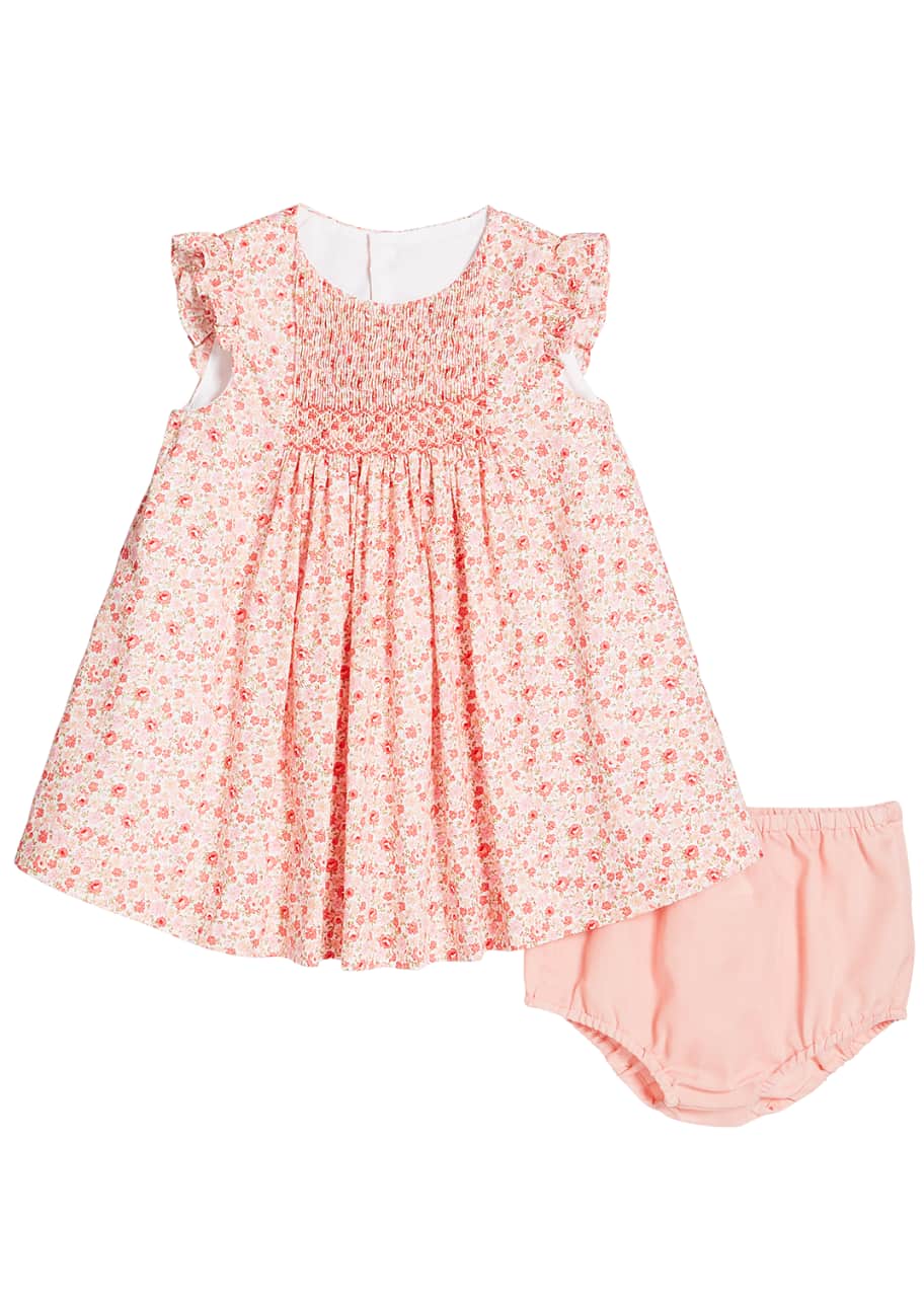 Luli & Me Ruffle-Sleeve Floral-Print Dress w/ Solid Bloomers, Size 3-24 ...