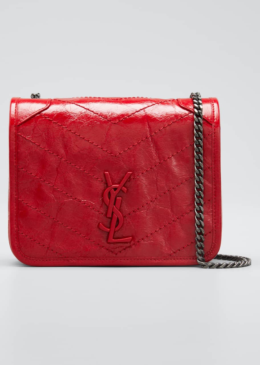 Saint Laurent Niki YSL Monogram Vintage Calfskin Wallet on Chain