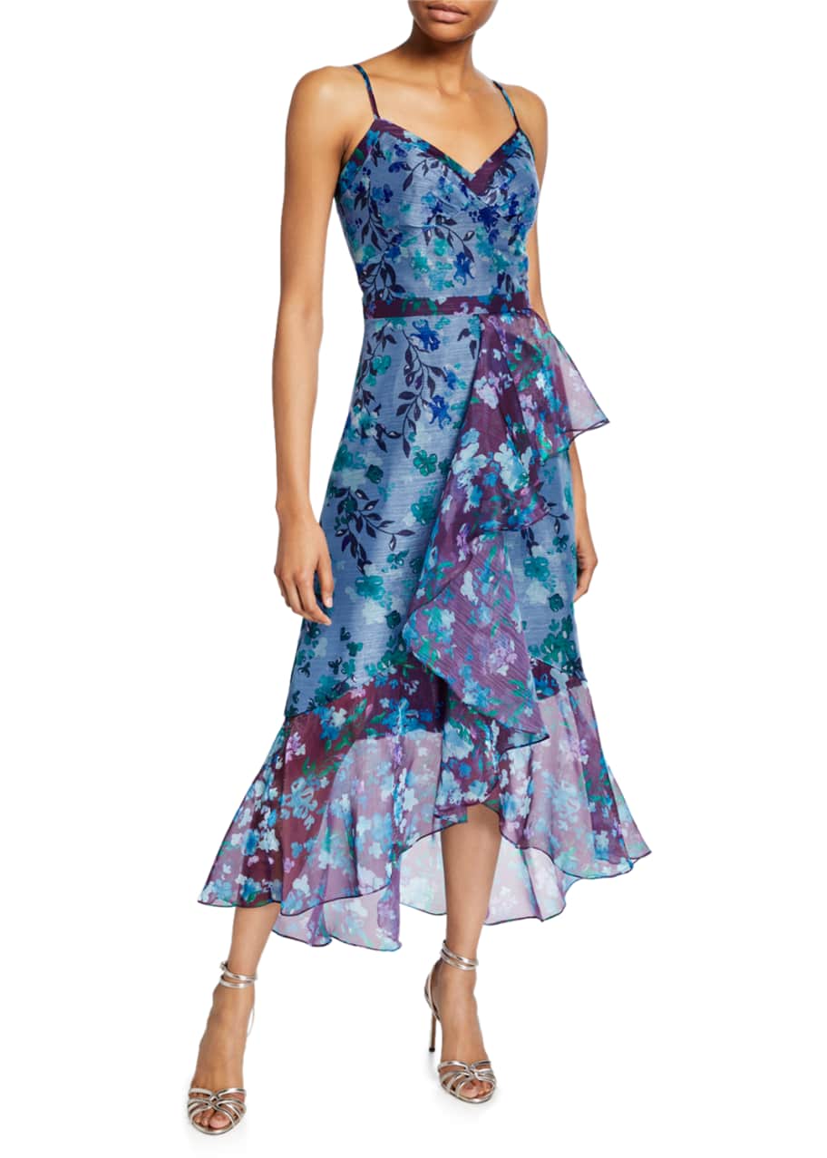 hi low ruffle gown