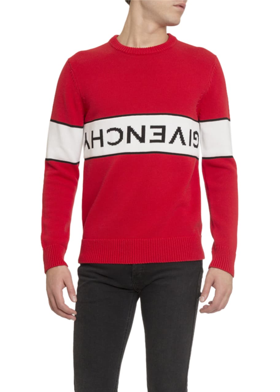 Givenchy Men's Upside Down-Logo Sweater - Bergdorf Goodman