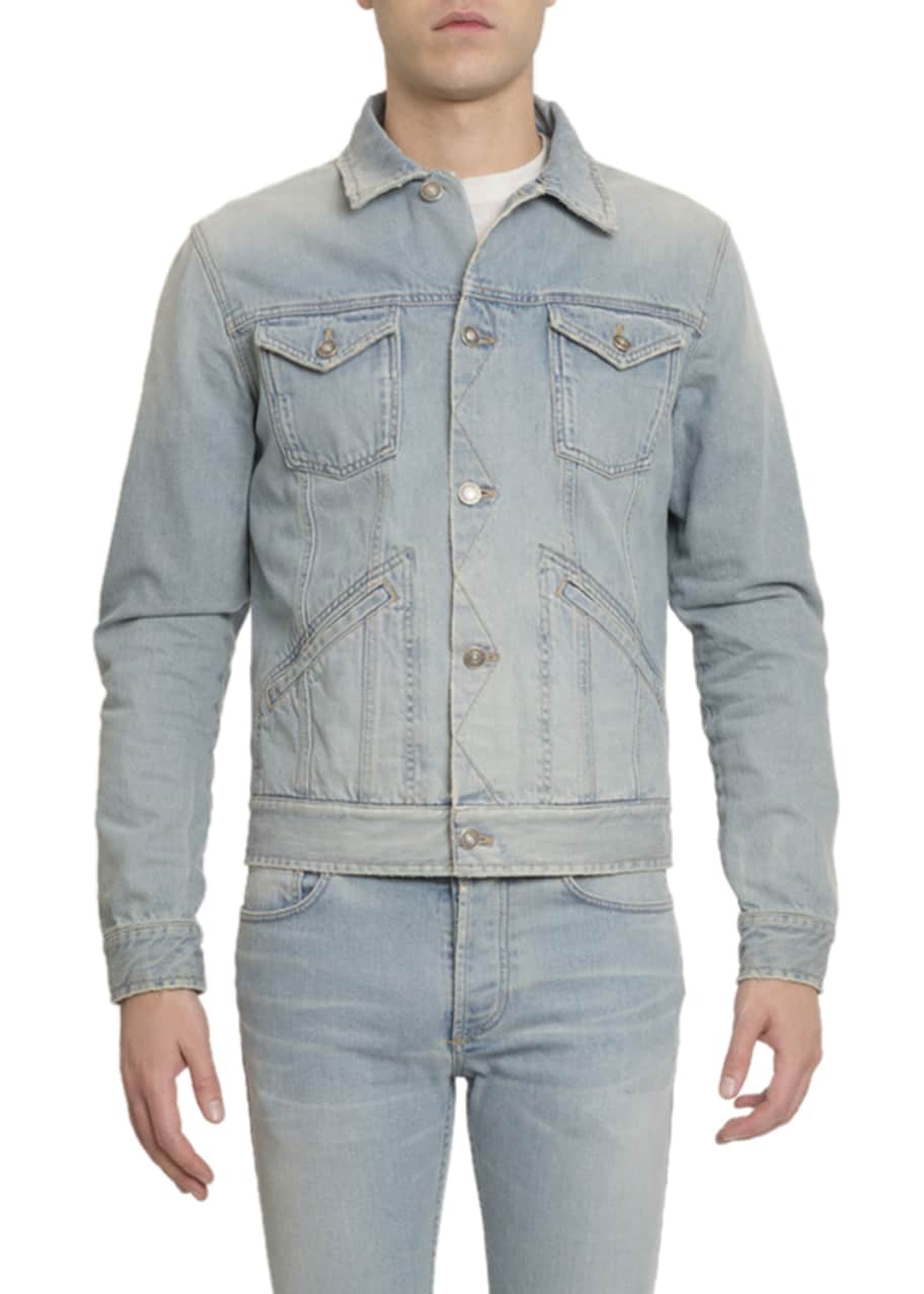 Givenchy Men s Back Yoke Embroidered Denim Jacket Bergdorf Goodman