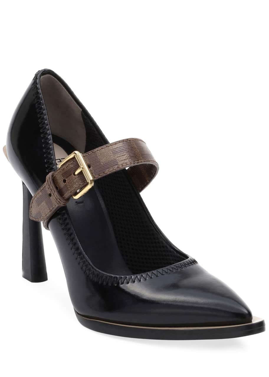 Fendi patent neoprene mary jane pumps clearance