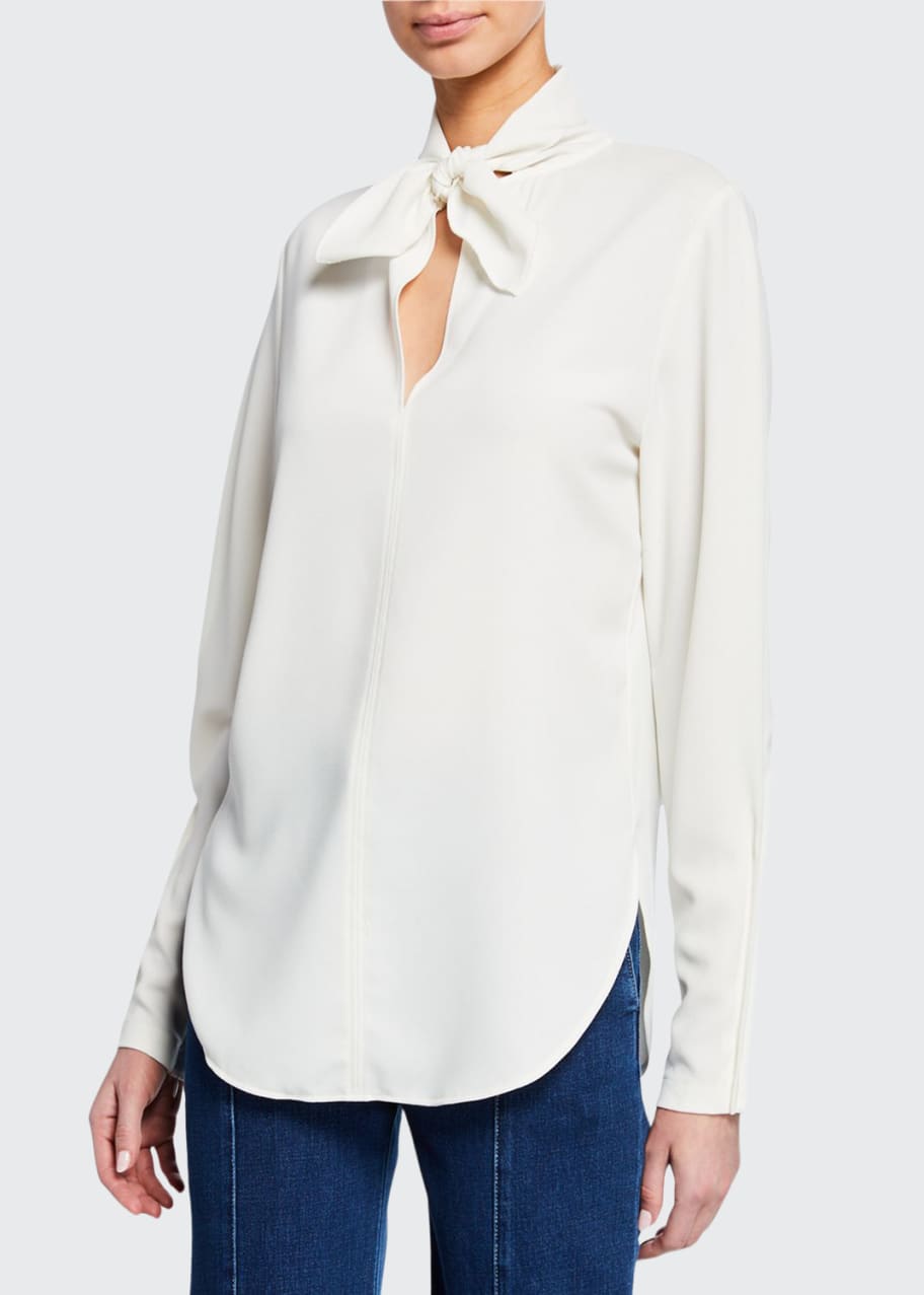 See by Chloe TieNeck LongSleeve Blouse Bergdorf Goodman