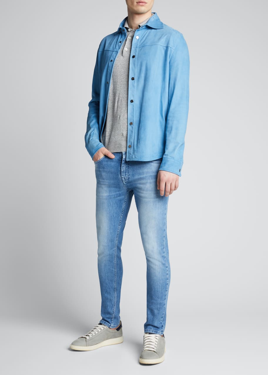 Isaia Men's Suede Shirt Jacket - Bergdorf Goodman
